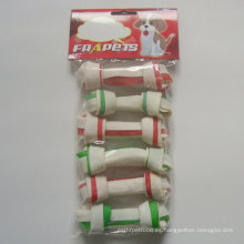 Alimento para perros 4 &quot;-4.5&quot; Double Colors Rawhide Knot Bone Dog Masticar